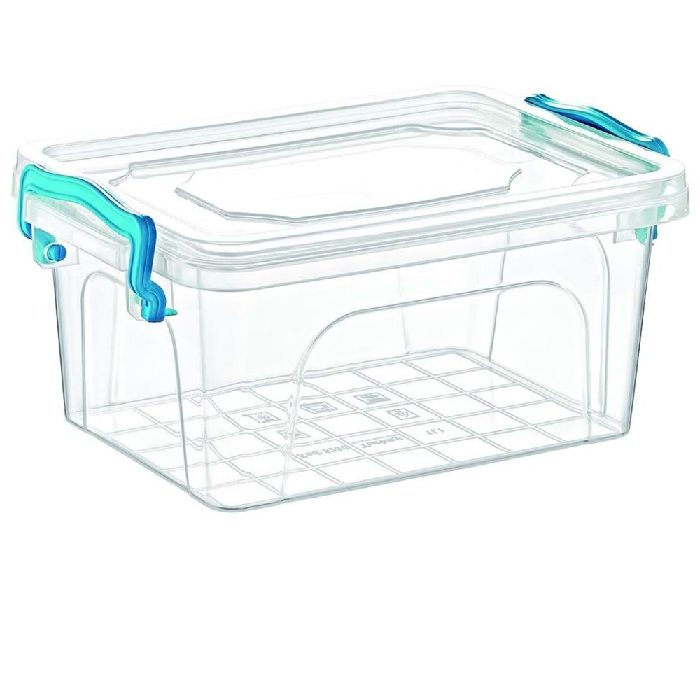 7-5 Litre Kilitl Kapak Dikdörtgen Kiler Saklama Kabı 34x23 14cm Her Gıdaya Uygun Sağlıklı Plastik